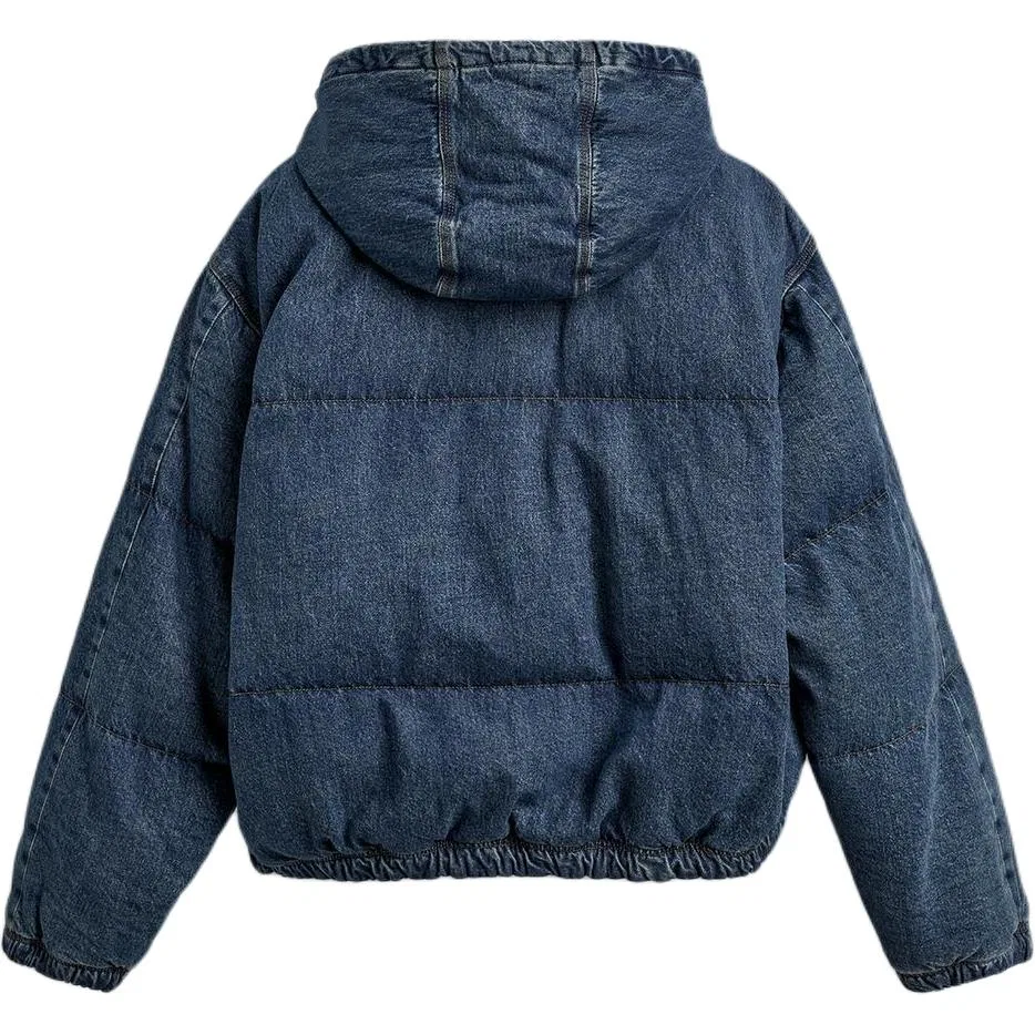 Мужской пуховик с капюшоном Medium Blue ZARA, Medium Blue — фото 3