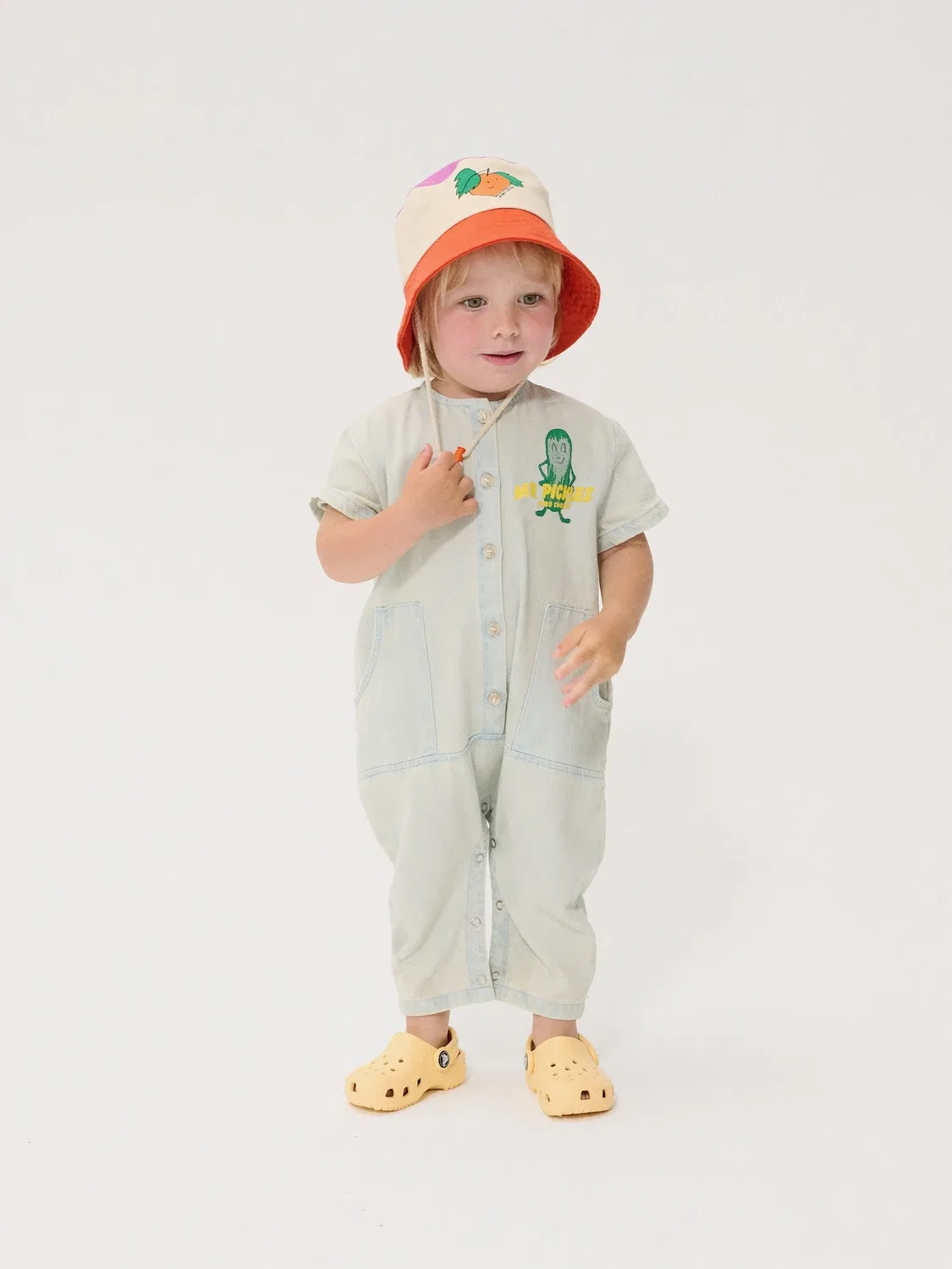 Комбинезон джинсовый с длинным рукавом Baby Mr Pickles Bobo Choses, синий — фото 4