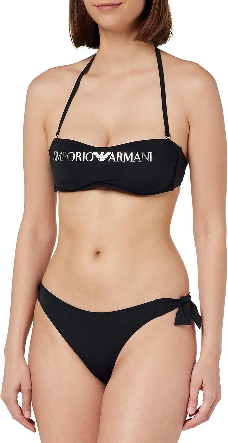 Женский бикини с бантами Emporio Armani, Black