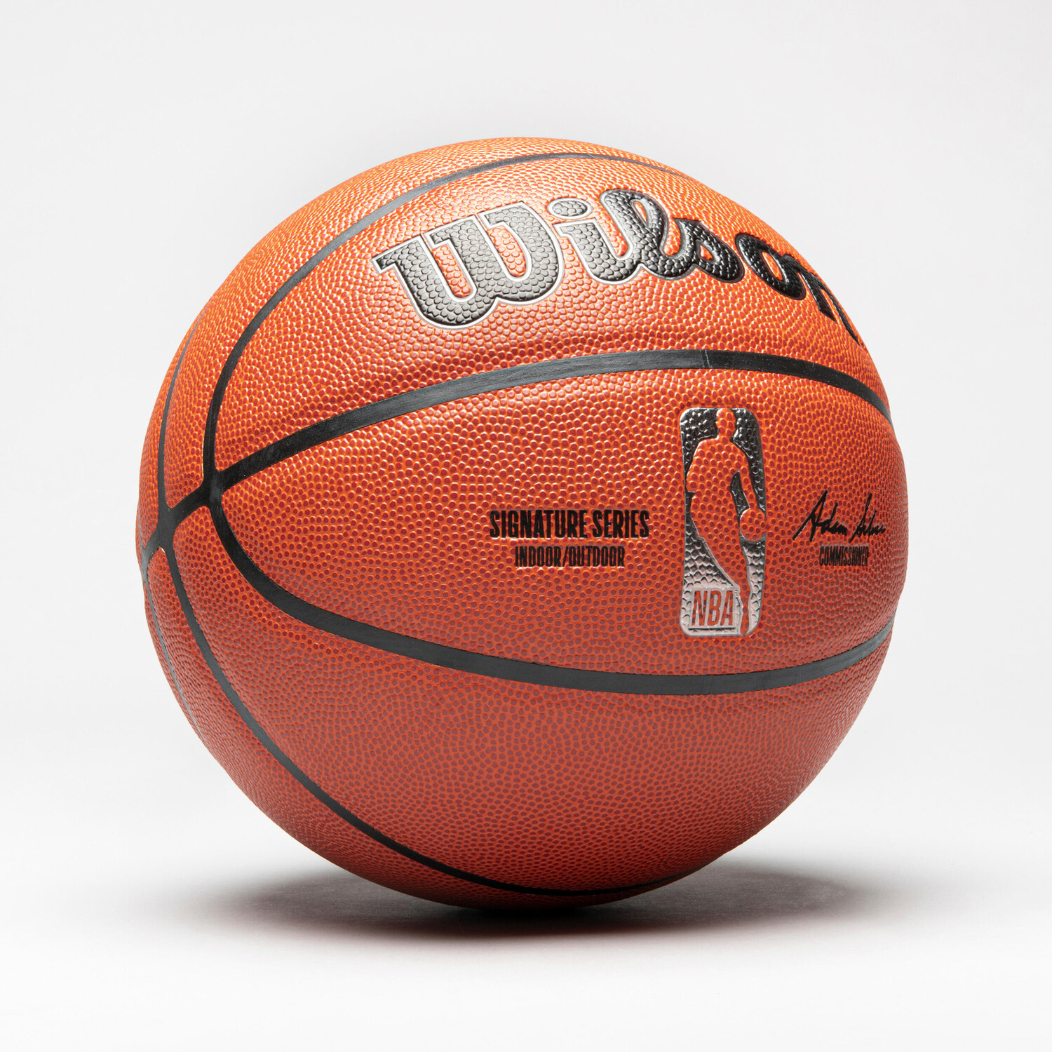 Мяч баскетбольный размер 7 - Signature Series S7 NBA оранжевый WILSON — фото 4