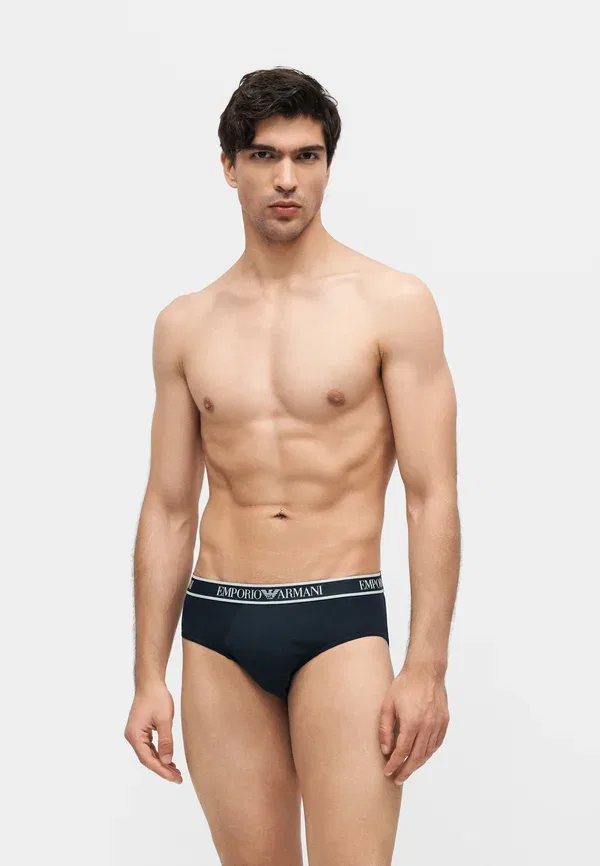 Набор из 3 трусов с полоской Core и логотипом Parte Bassa Emporio Armani, синий