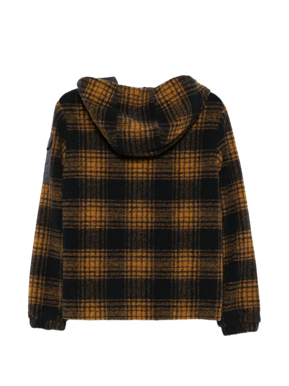 Клетчатая куртка Aubrac с капюшоном Moncler Enfant, синий — фото 2