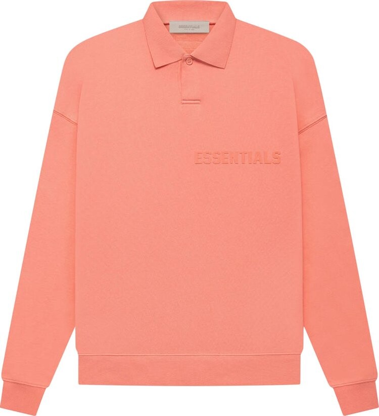 

Лонгслив Fear of God Essentials Long-Sleeve Polo 'Coral', оранжевый