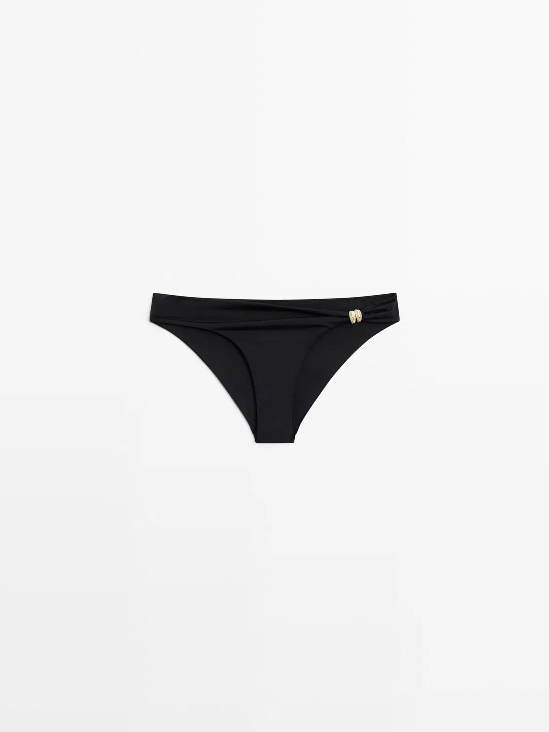 Плавки от бикини Massimo Dutti, со стразами, черный — фото 2