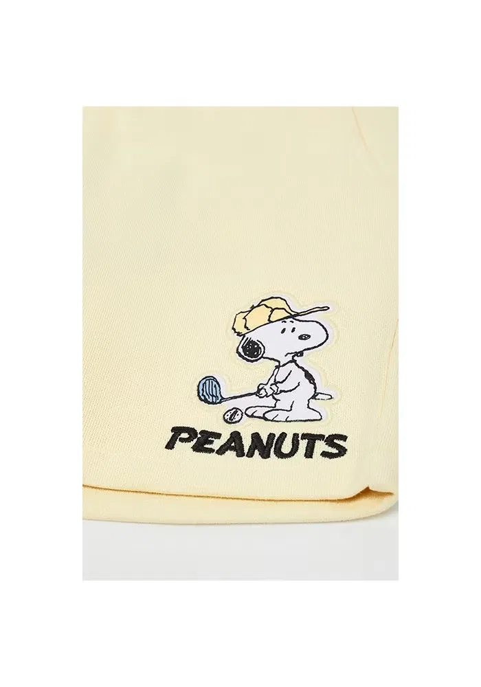 R&B Шорты с вышивкой Peanuts на кулиске, бежевый — фото 4