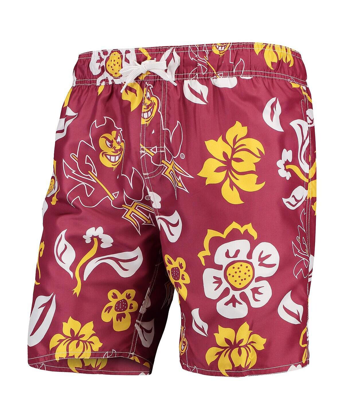 

Мужские плавки maroon arizona state sun devils с цветочным принтом volley Wes & Willy