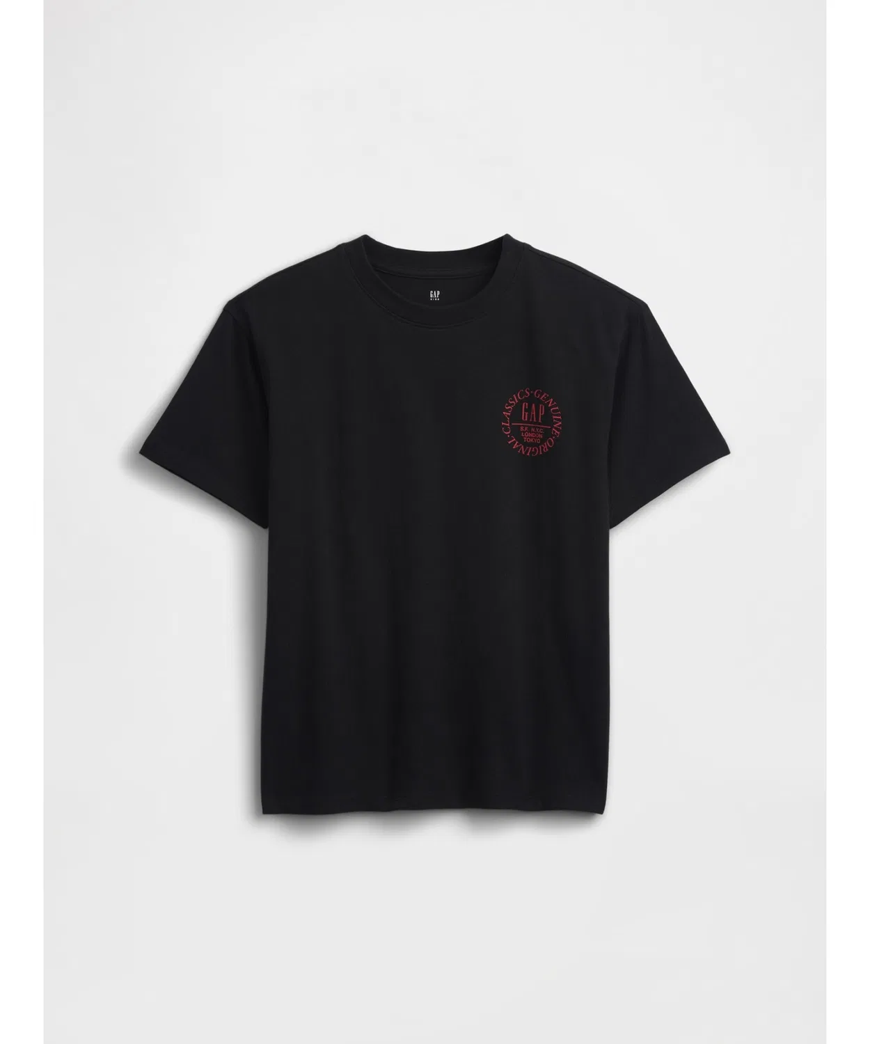 Детская футболка с принтом Relaxed Fit Graphic Logo T-Shirt GAP, Black — фото 2