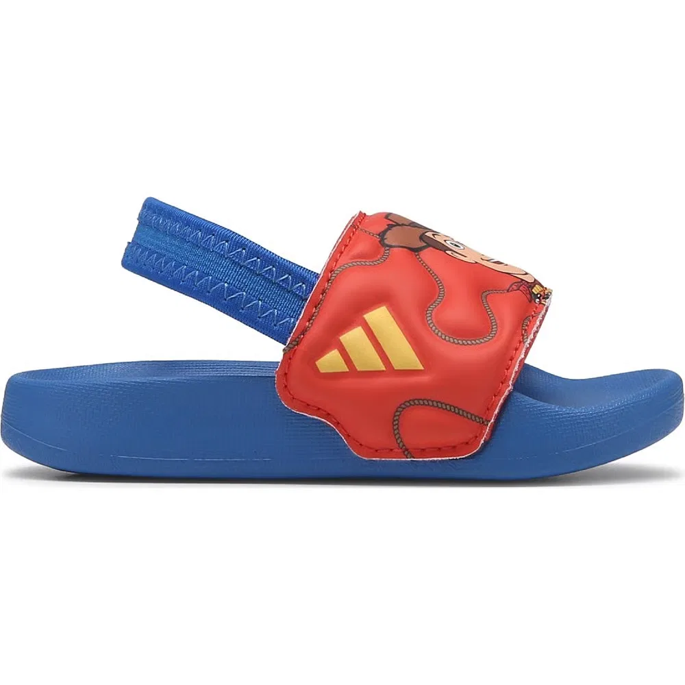 Детские сандалии Adilette с ремешком Toy Story Adidas, Blue/Red Woody — фото 2