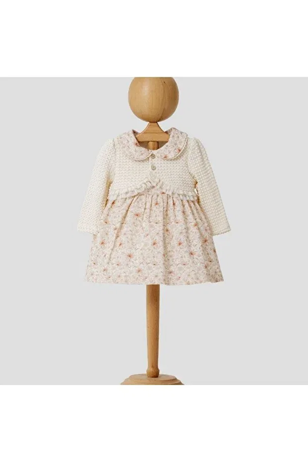 Детское платье для девочек хлопковое Flower Printed Elite Matte Dress Minikincibaby, Pink — фото 4