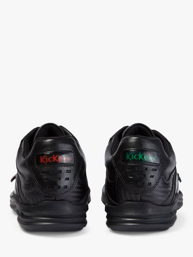 Детские кожаные туфли Reasan на шнурках Kickers, Black — фото 2