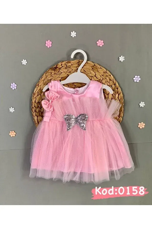 Детское платье для девочек из фатина без рукавов Petite Ponpon Baby, Pink