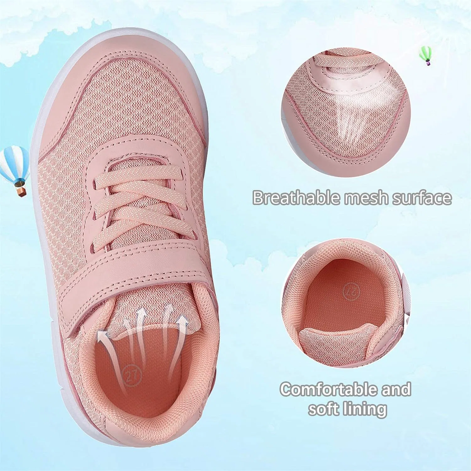 Детские кроссовки для мальчиков и девочек легкие Xingfujie, Pink — фото 2