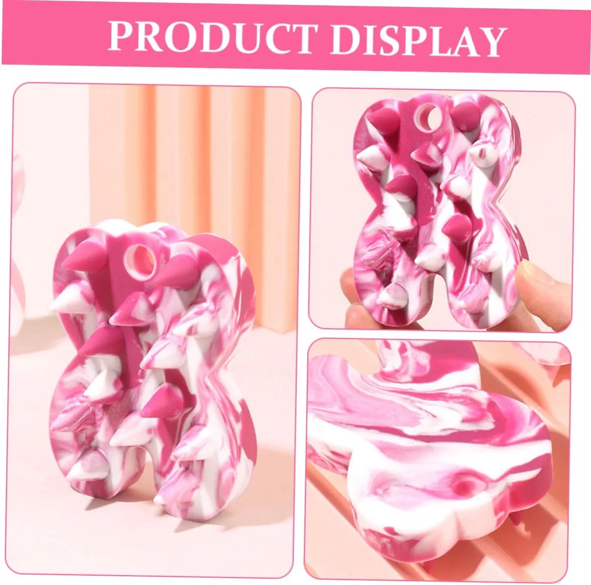 Силиконовая щетка для кожи головы с мягкой щетиной, MUCKLILY, 1 шт, 88 г, Pink — фото 2