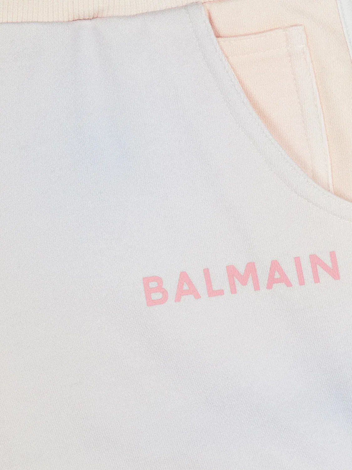 Шорты из хлопка с контрастным узором Balmain, голубой — фото 3