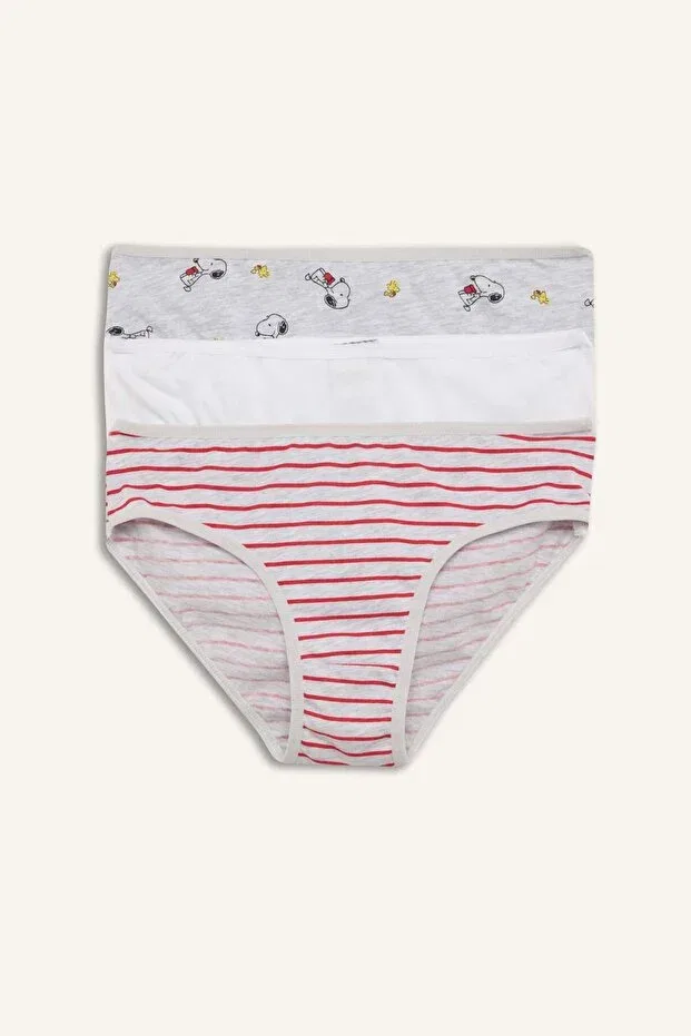 Детские трусы для девочек с принтом Snoopy Printed Combed Cotton Defacto, White-Wt34