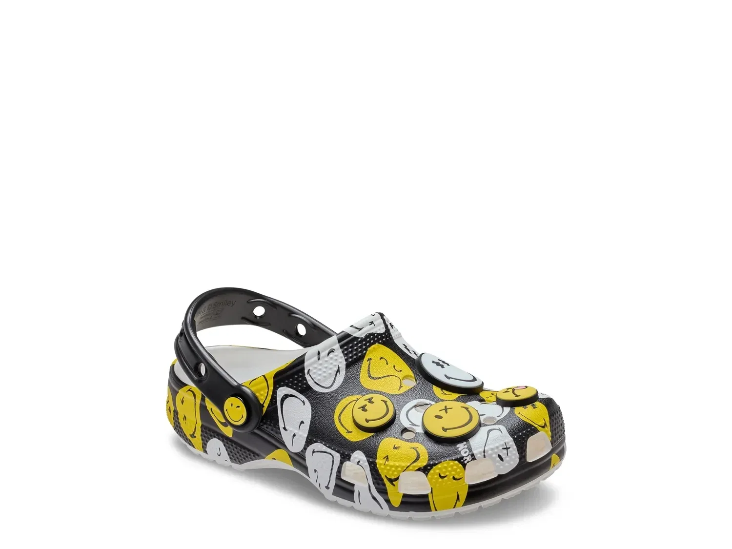Клоги Smiley Classic Clog, Crocs, черный/белый/желтый