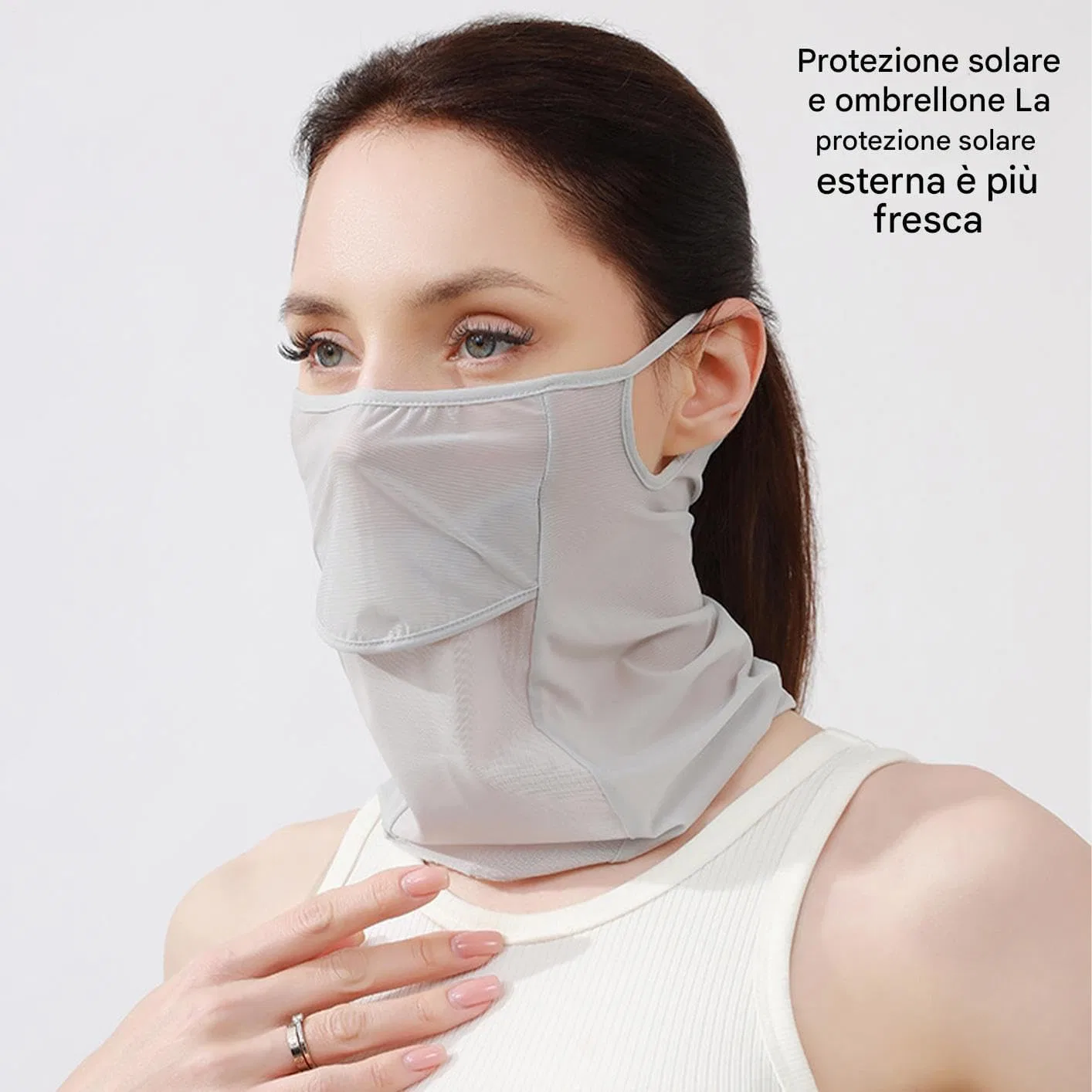 Лицевая маска для солнцезащиты, Nylon, Hellgrau Generic — фото 4