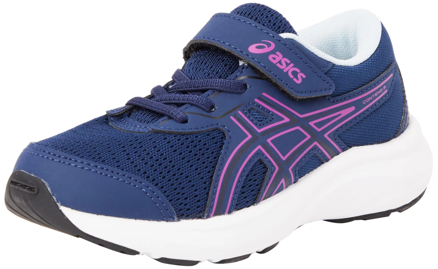 Детские кроссовки для мальчиков с липучкой Contend 9 Ps ASICS, Blue Expanse Bold Magenta