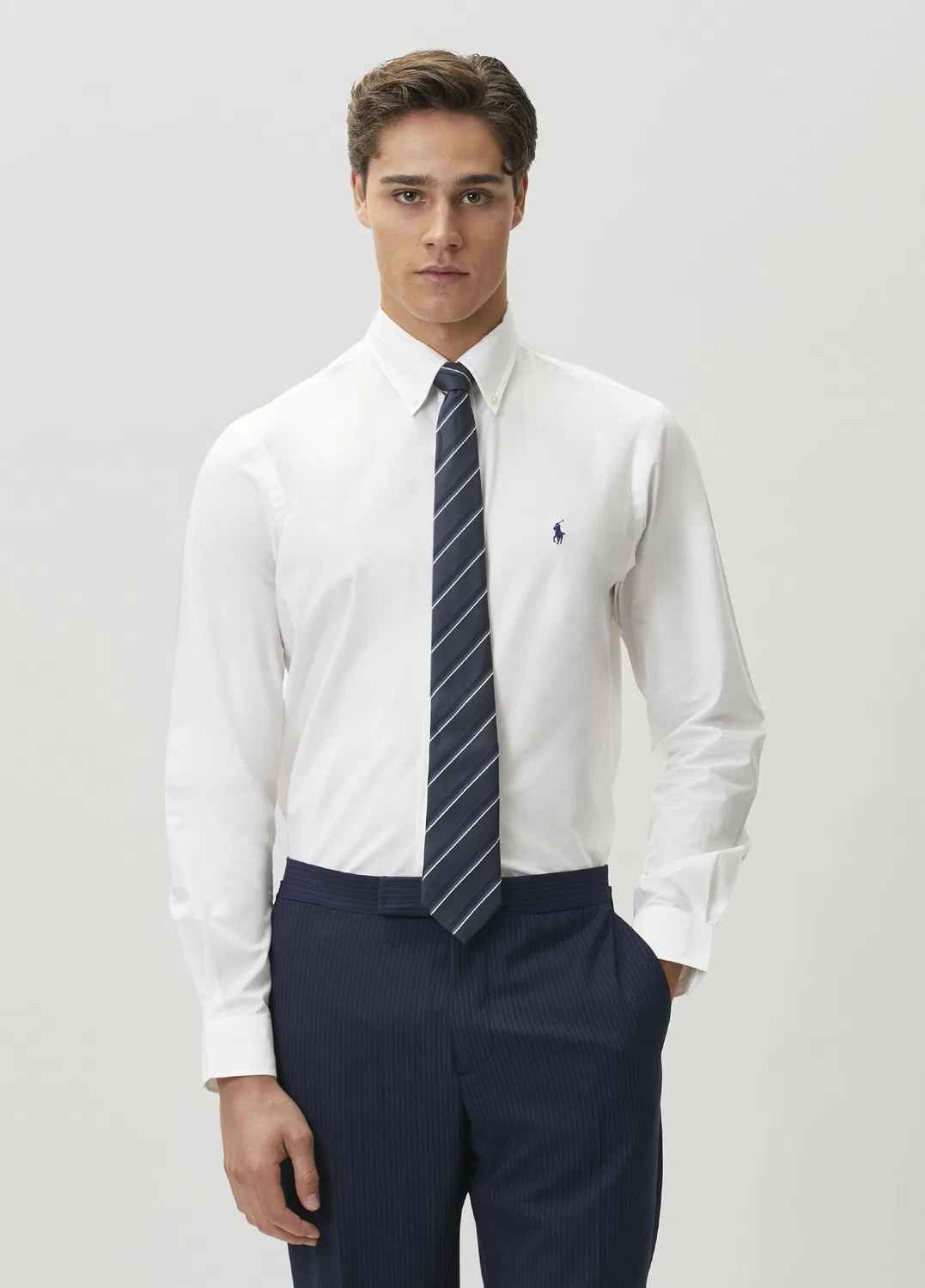 Рубашка поло Ralph Lauren Custom Fit, белый