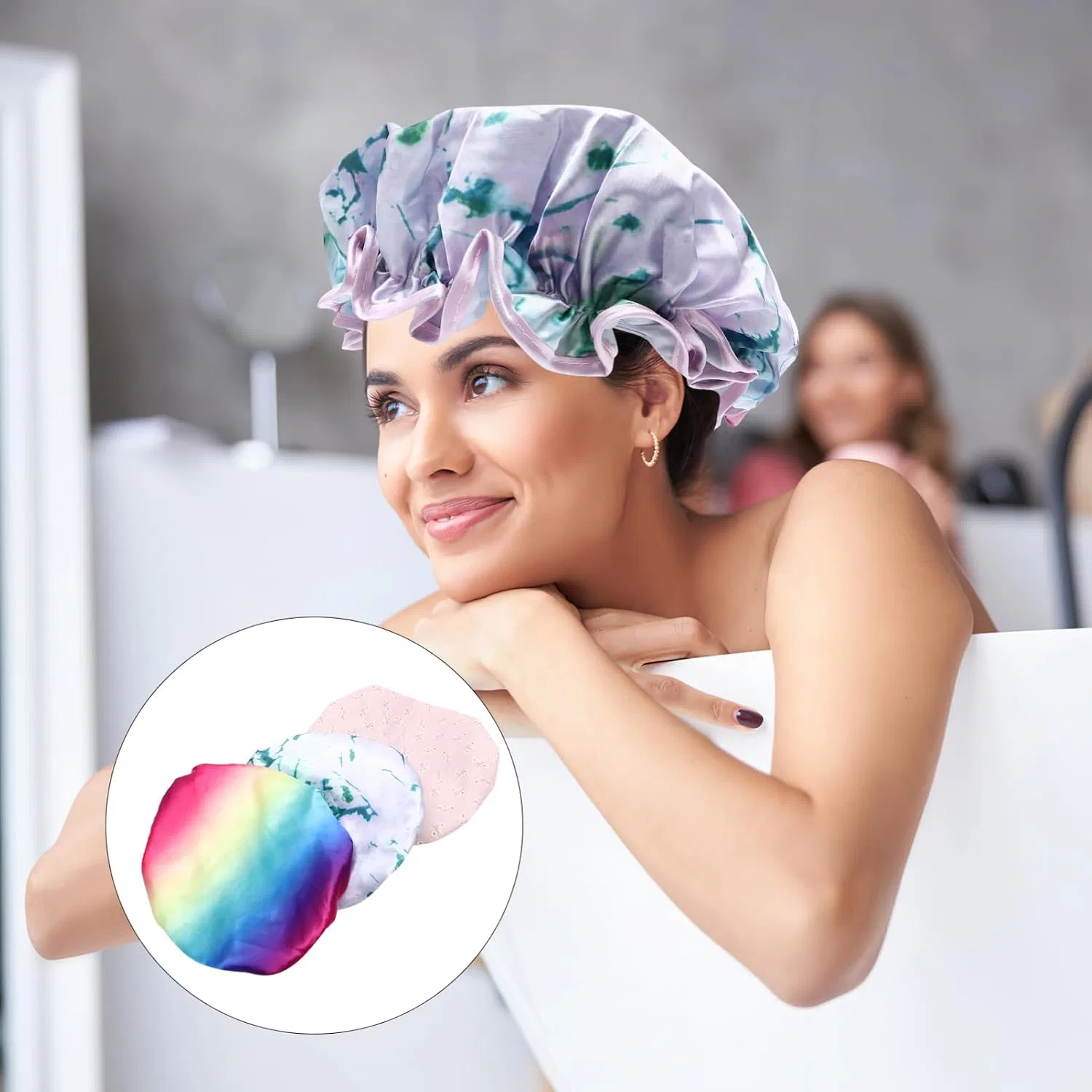 Набор шапочек для душа, Satin, 6 шт, Healeved, 28x28 см — фото 3