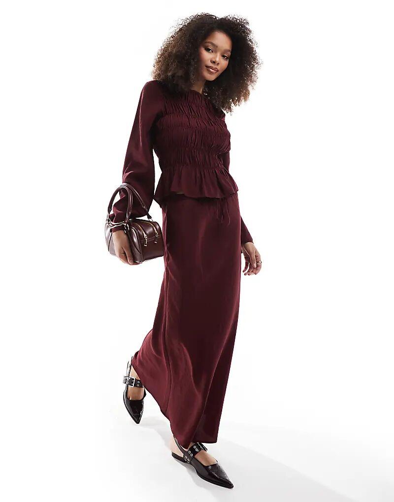 

Юбка макси из модального косого плетения красного цвета ASOS DESIGN