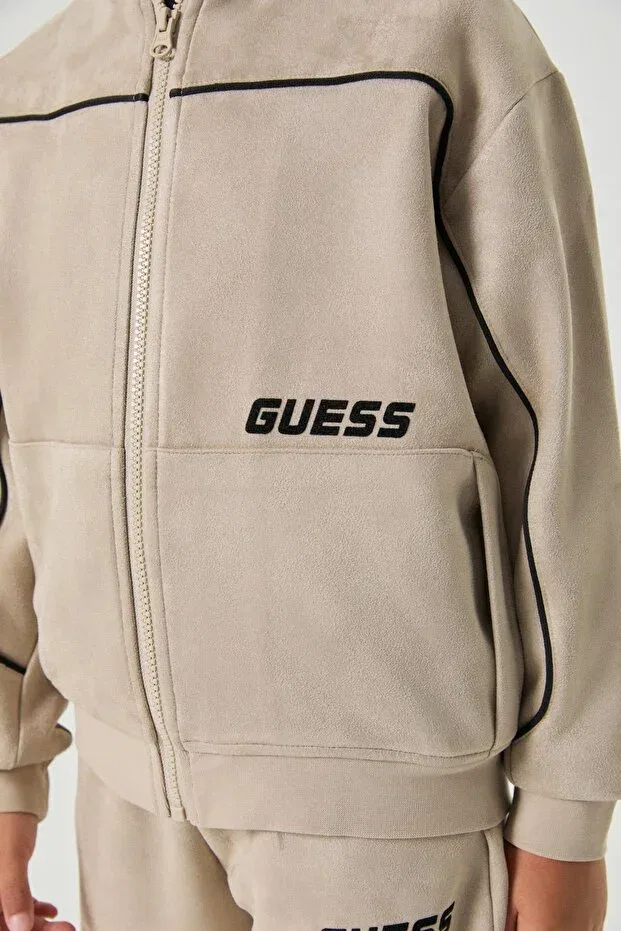 Детское худи для мальчиков с капюшоном Guess, Beige — фото 3