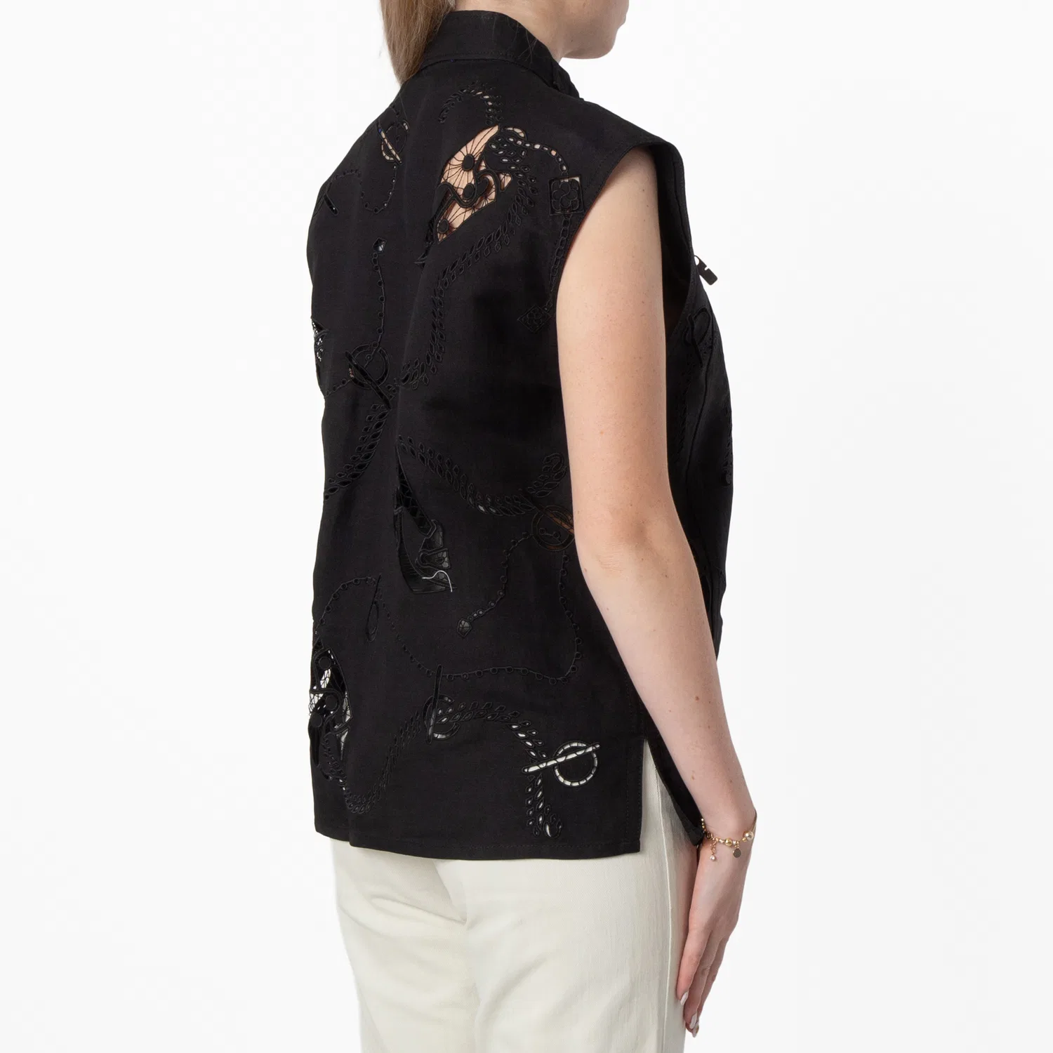 Топ без рукавов Broderie Anglaise Sleeveless Canvas Top Burberry, Black — фото 2