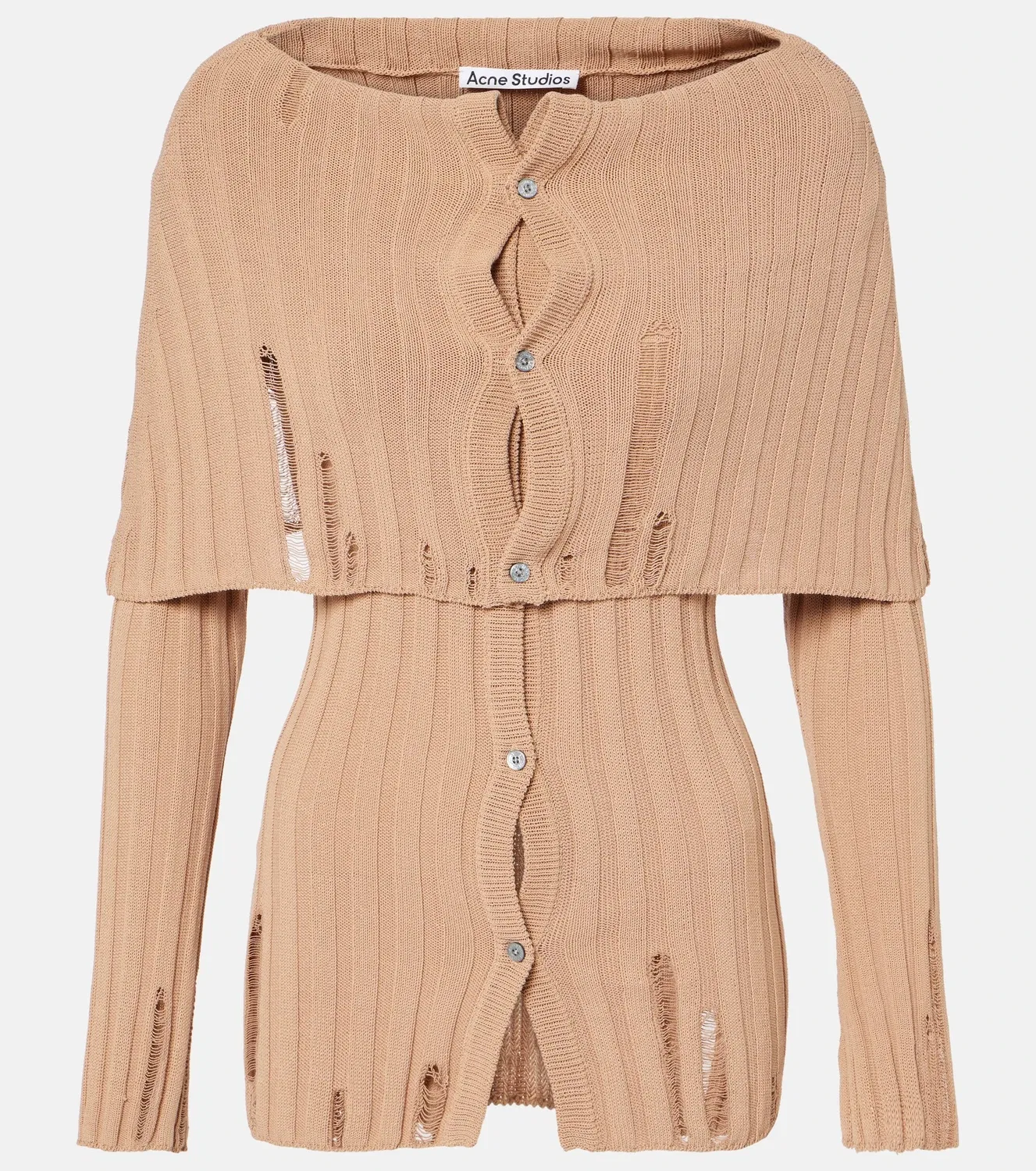 Кардиган из хлопковой смеси Acne Studios, бежевый