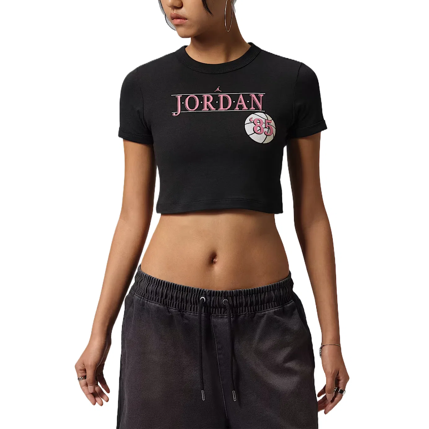 Футболка с круглым вырезом, Slim Fit, Jordan, Black — фото 3
