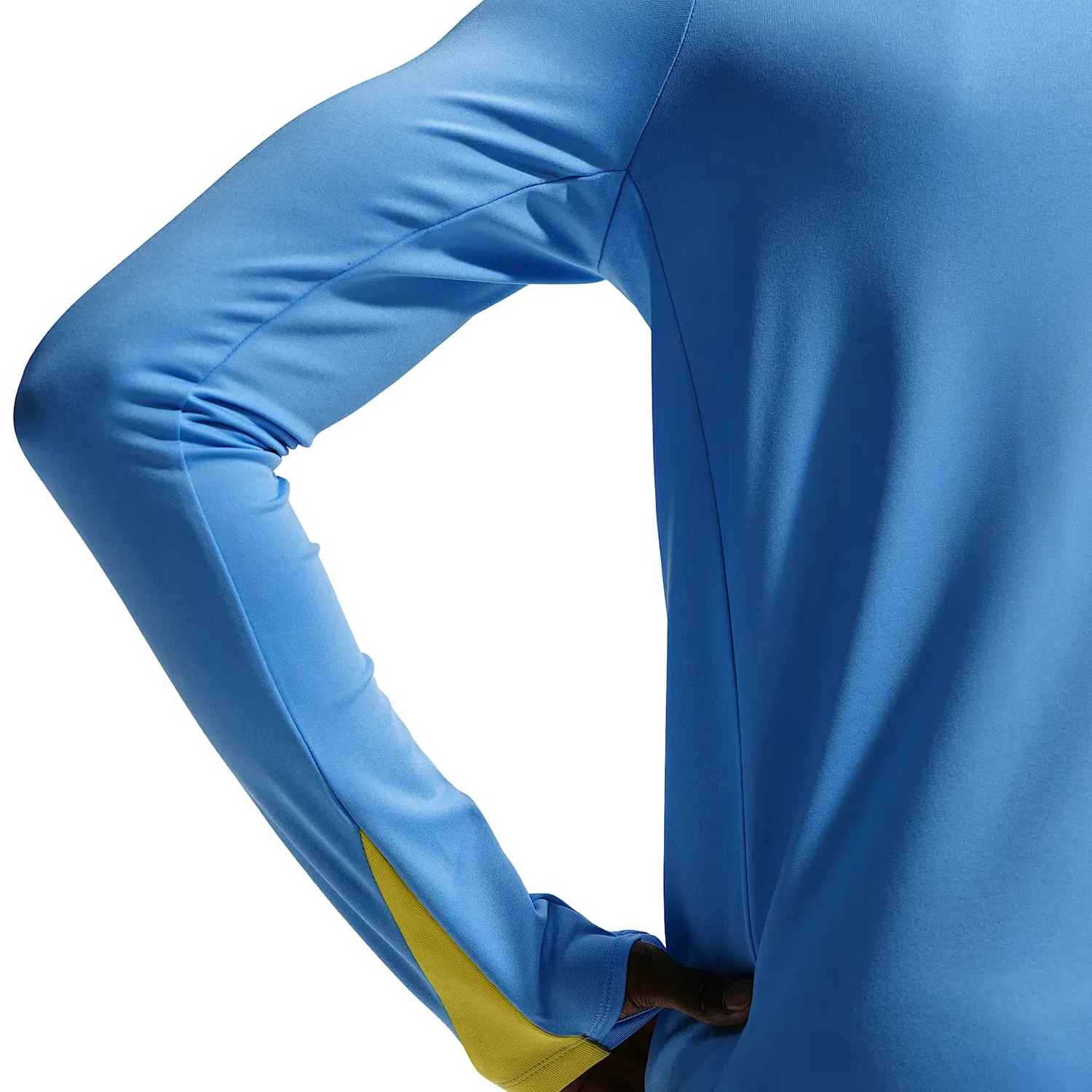 Мужская игровая майка F.C. Barcelona Strike Fourth Dri-FIT Knit Drill T-Shirt 'University Blue Opti Yellow Nike, University Blue/Opti Yellow — фото 2