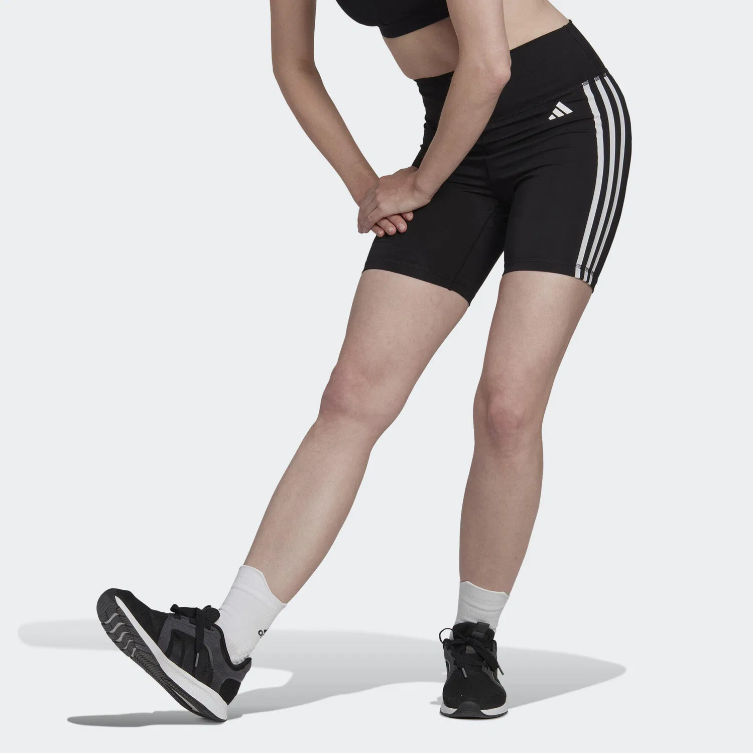 Женские леггинсы с высокой посадкой Training Essentials 3-Streifen High-Waisted Adidas, Schwarz