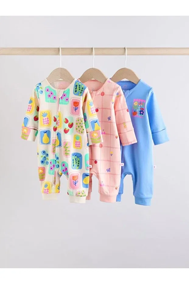 Детский комплект боди-комбинезонов с принтом Next Baby, Multicolor