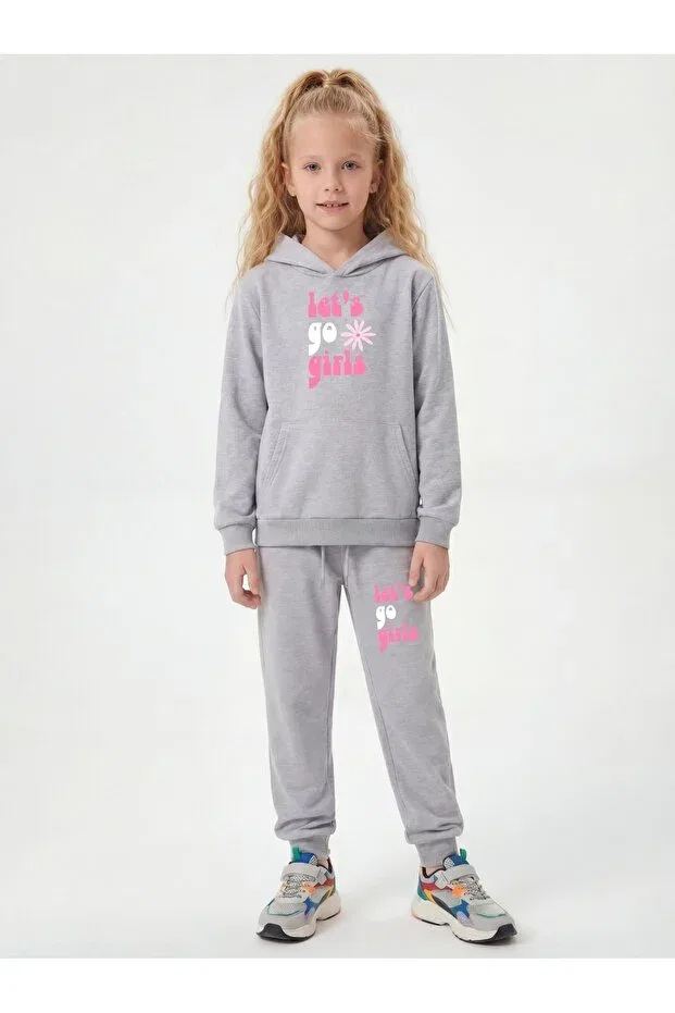 Детский комплект для девочек с принтом Fyk Kids, Gray — фото 4