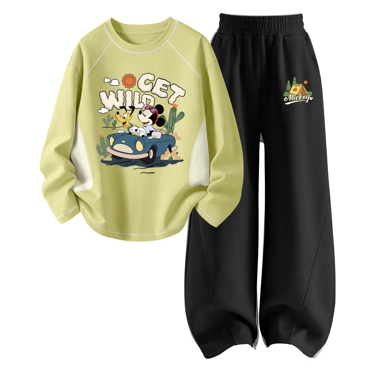 Детский спортивный комплект с круглым вырезом Di Play Lime Yellow+Di Tent K Black Disney, Di Play Lime Yellow+Di Tent K Black — фото 4