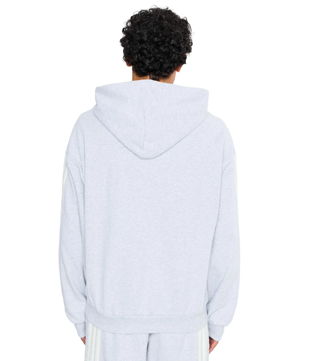 Худи Kit 3-Stripes Adidas, Light Grey Heather/Off-White — фото 4
