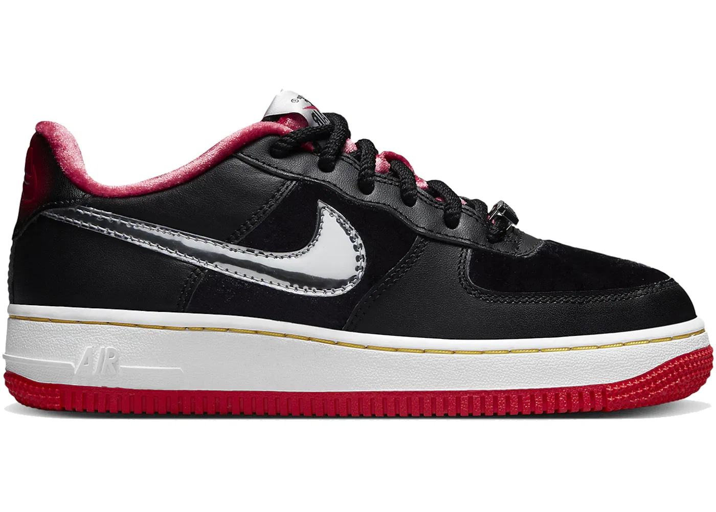 Детские кроссовки с принтом Nike Air Force 1 Low '07 LV8 PRM H-Town, Black/Multi-Color/University Red/Tour Yellow/Metallic Silver