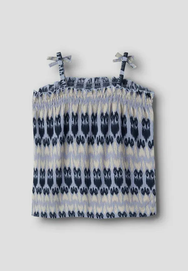 Топ с бантом, принт, Bow detail - top, Name It, Purple Impression, фиолетовый — фото 2