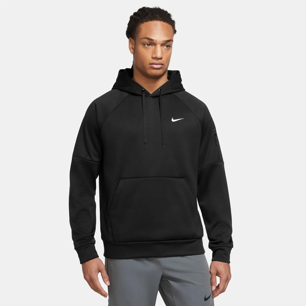 Мужской худи с капюшоном из флиса Therma Fleece Pullover Hoodie Nike, Black/Black/White
