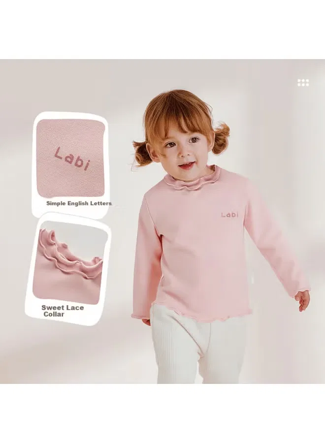 Лонгслив с кружевом и высоким воротом Labi Baby, серый — фото 2