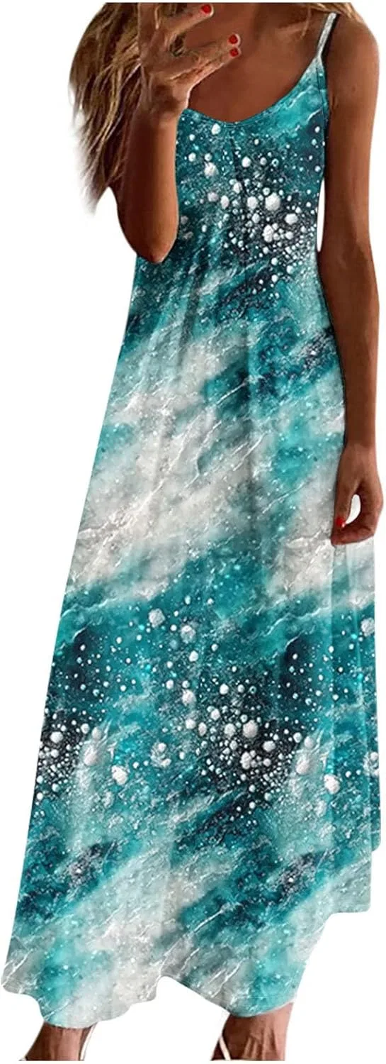 Женское летнее макси-платье с цветочным принтом A-Line, Multicolor
