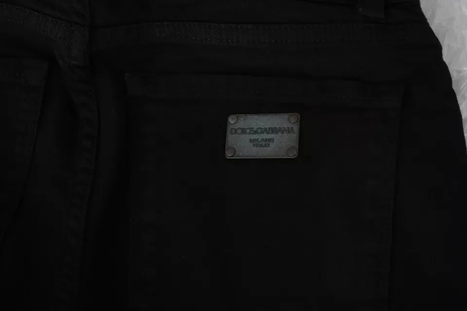 Женские джинсы с завышенной талией Mid Waist Slim Denim Dolce & Gabbana, Black — фото 4