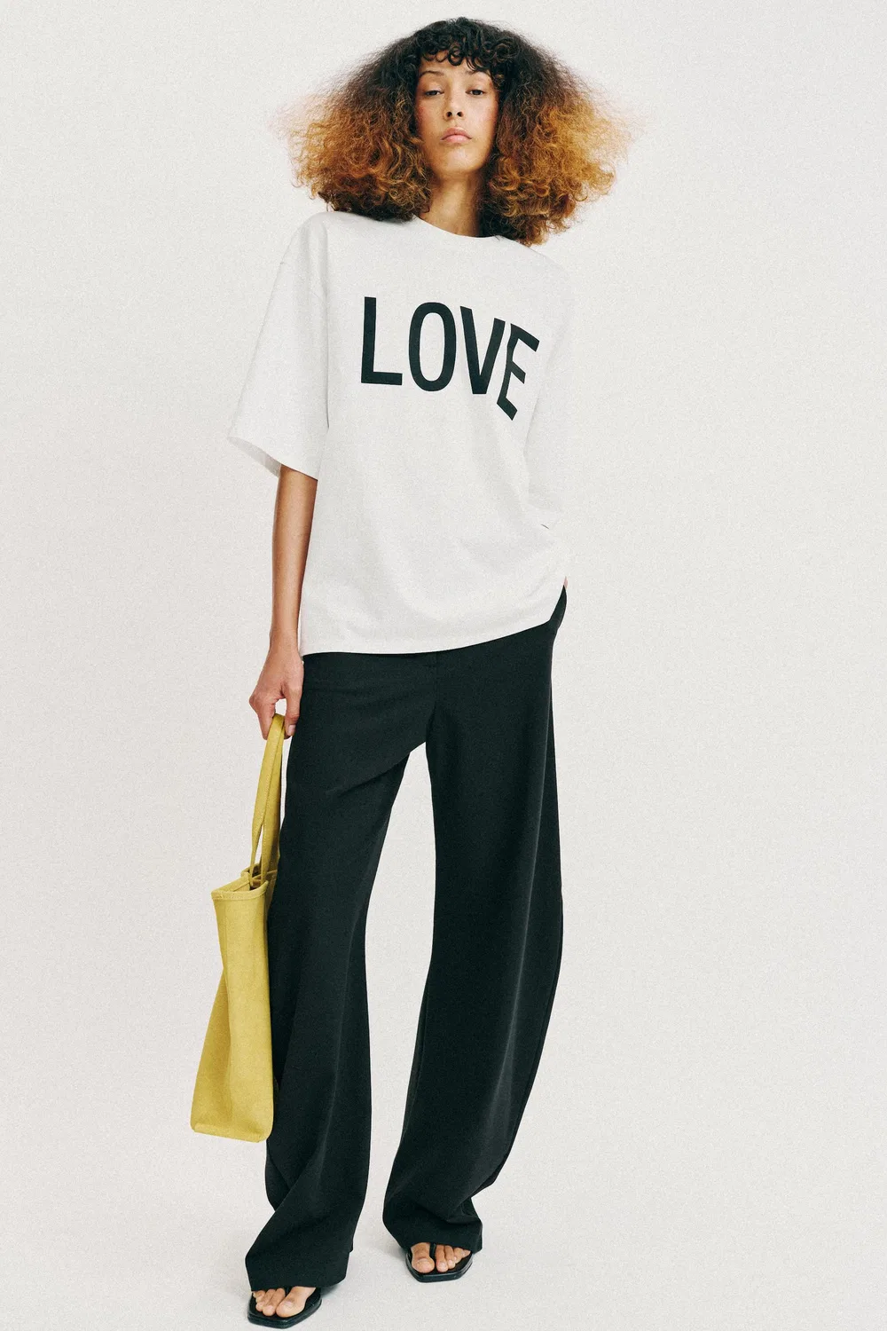Футболка оверсайз с текстом ZARA, White