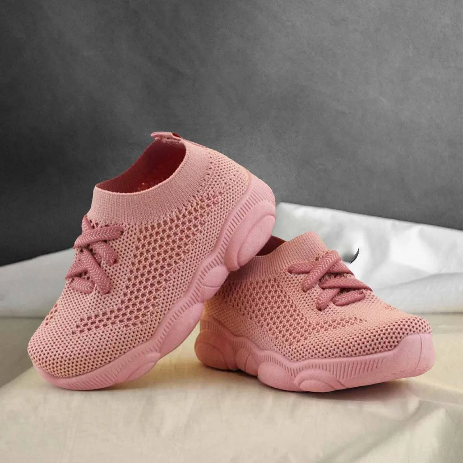 Детские кроссовки для девочек и мальчиков с нескользящей подошвой, Pink — фото 2