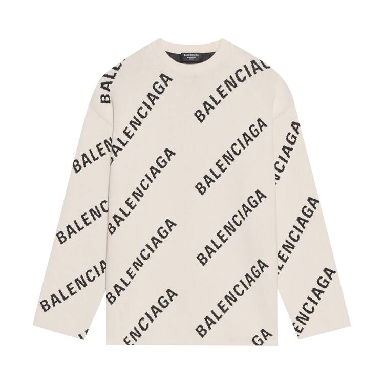 

Толстовка Balenciaga Crewneck 'Chalky White/Black', белый