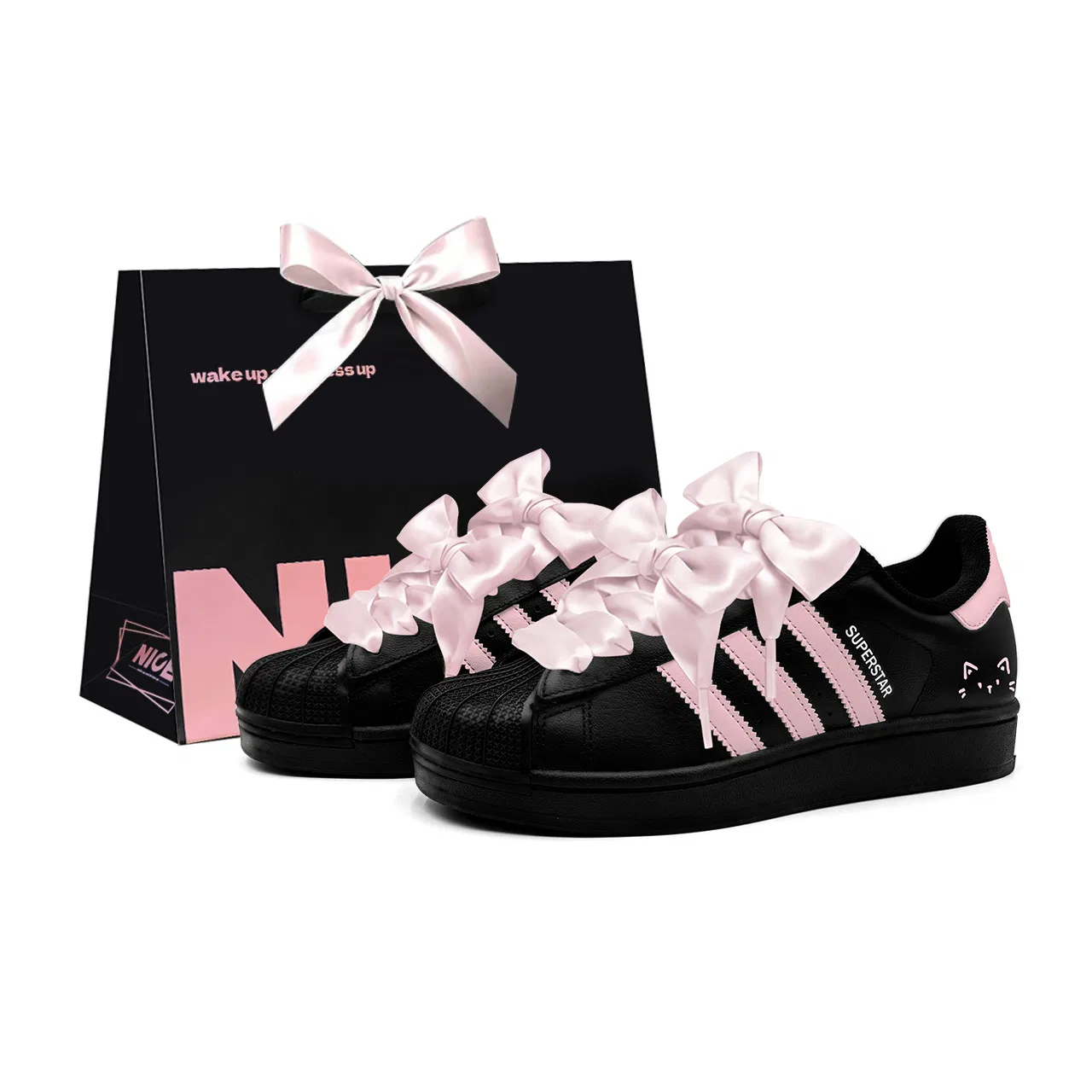 Детские кроссовки с ракушечным мысом Superstar 2 Adidas Originals, Black Pink
