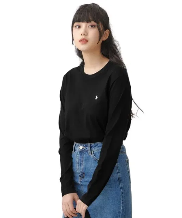 Футболка с длинным рукавом из жидкого хлопка, Polo Ralph Lauren, черный — фото 4