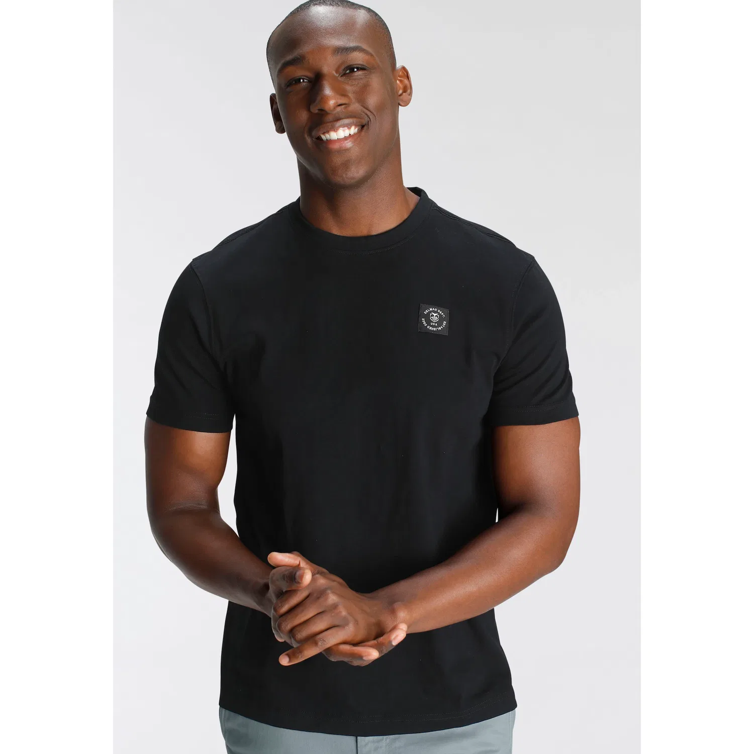 Детская футболка с круглым вырезом Regular Fit DELMAO, Black — фото 2