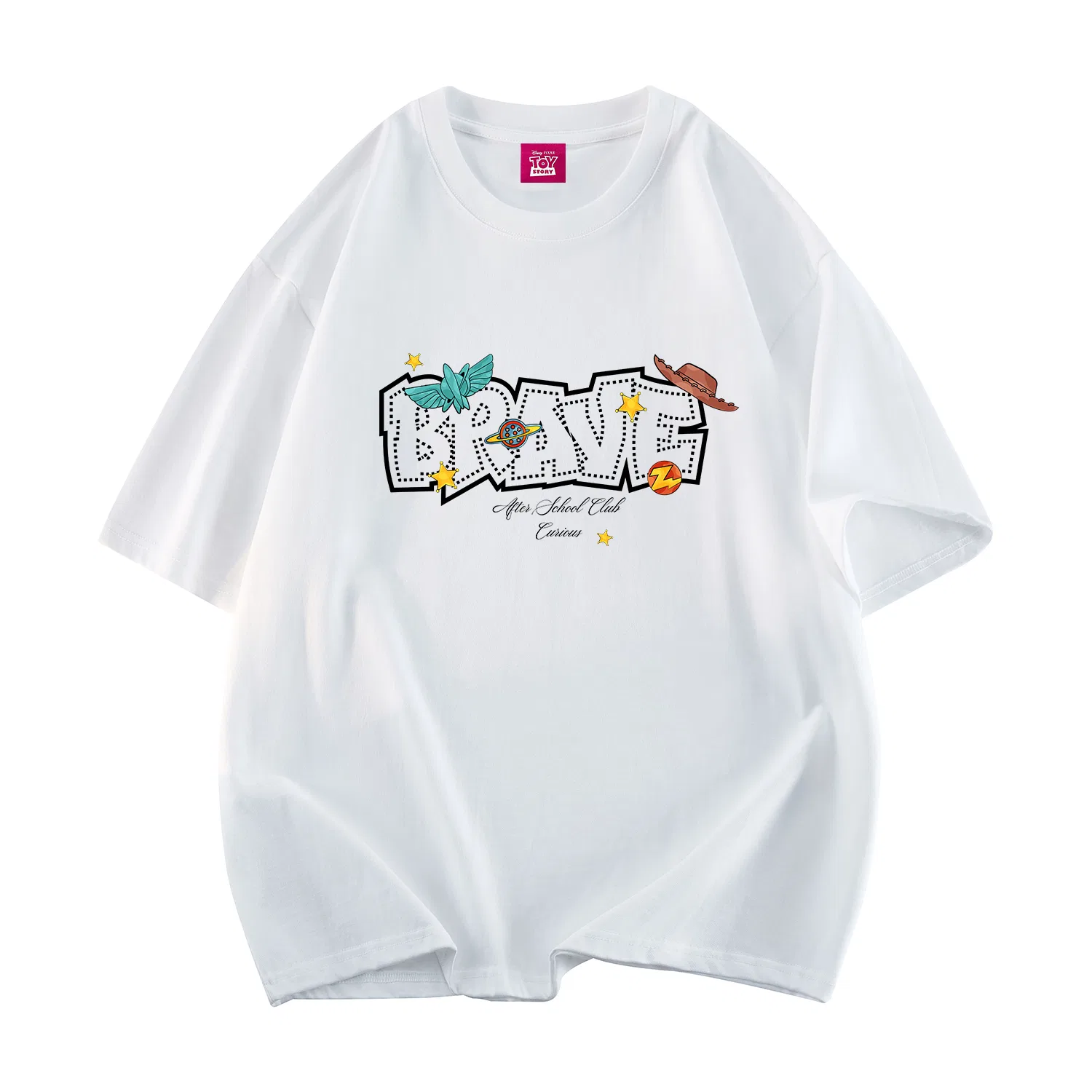 Детская футболка с принтом Disney T Shirts Unisex Crew Neck Thin Straight Fit Disney, Dark Gray — фото 3