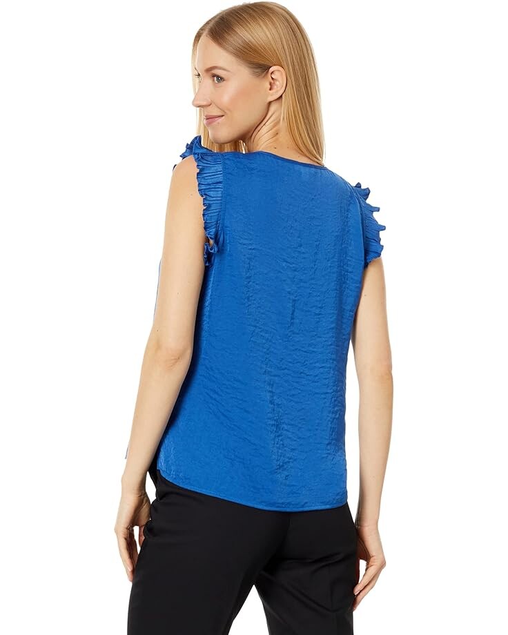 

Блуза Vince Camuto V-Neck Pleated Sleeve Blouse, цвет Sapphire Blue