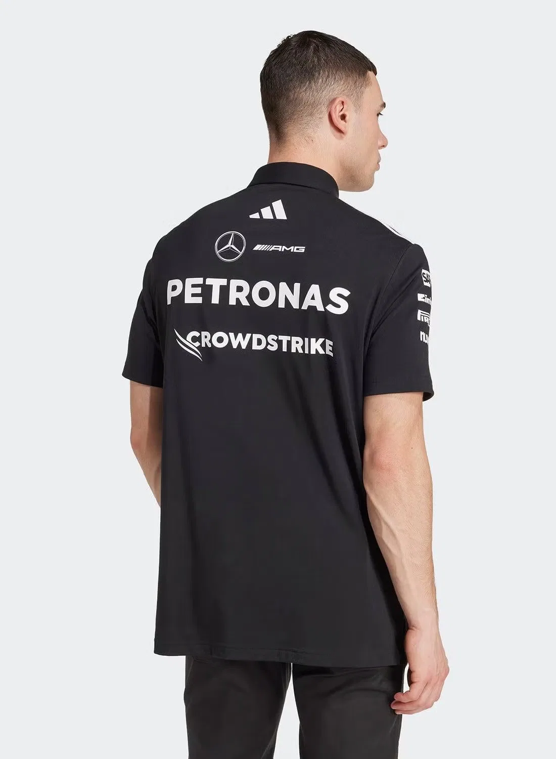 Поло с логотипом Mercedes - AMG Petronas Formula One Team Adidas, черный — фото 2